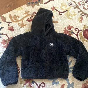 EUC Converse Black Soft Sherpa Pullover Hoodie